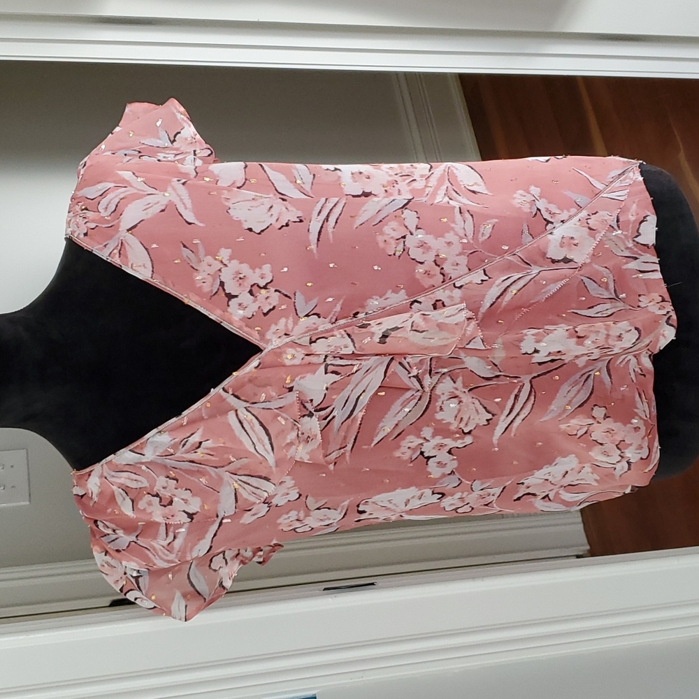 Ruffle Lux Floral Blouse